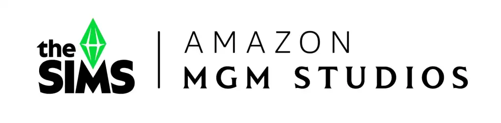 Logo da colaboração entre The Sims e Amazon MGM Studios.