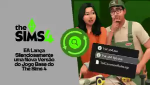 Dois personagens do jogo The Sims 4 interagindo em uma cena do jogo.