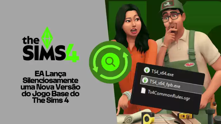 Dois personagens do jogo The Sims 4 interagindo em uma cena do jogo.