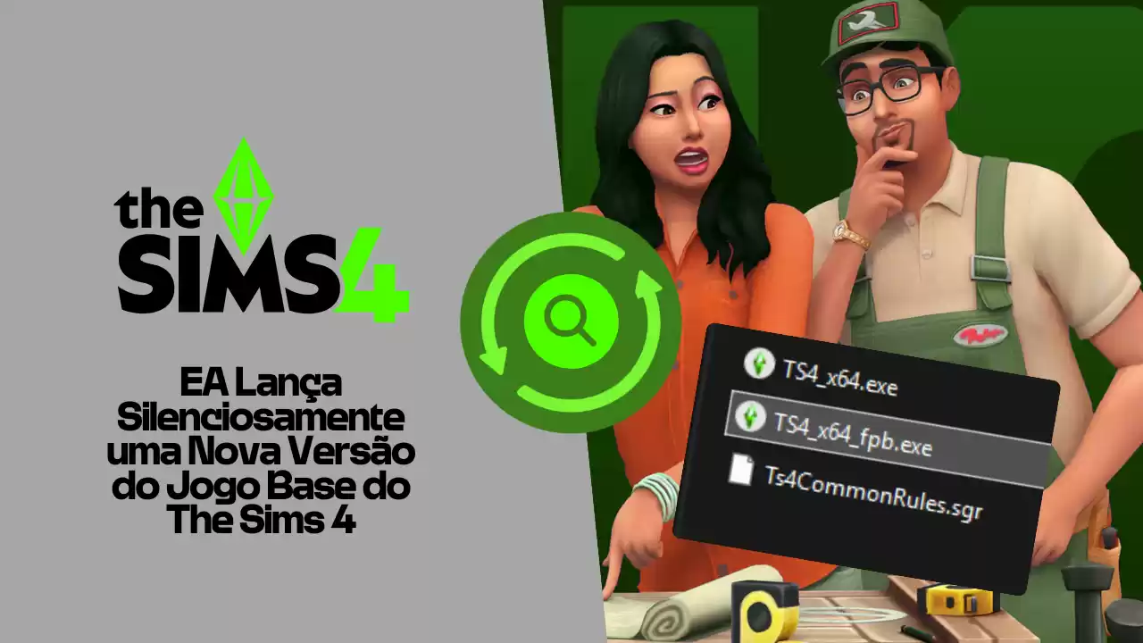 Dois personagens do jogo The Sims 4 interagindo em uma cena do jogo.