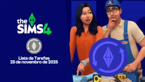 Tela do The Sims 4 mostrando atualização da Lista de Tarefas de dezembro 2025