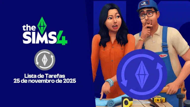 Tela do The Sims 4 mostrando atualização da Lista de Tarefas de dezembro 2025