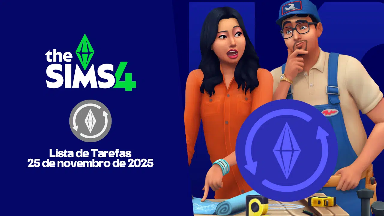 Tela do The Sims 4 mostrando atualização da Lista de Tarefas de dezembro 2025
