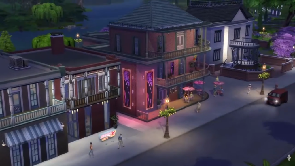 Vizinhança do The Sims 4 no lançamento, em 2014.